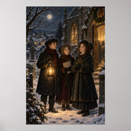 The Midnight Carolers | Vintage Old World Christma ポスター