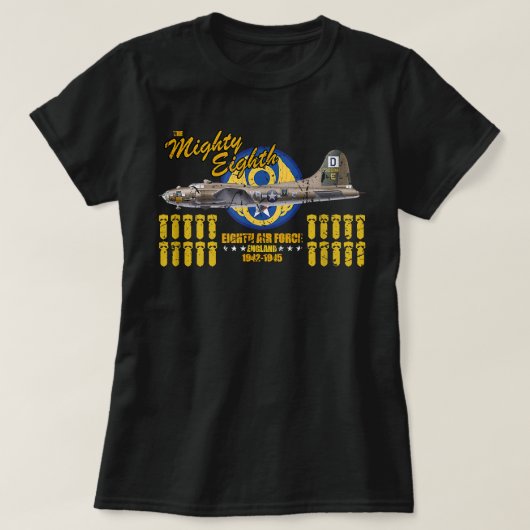The Mighty Aii - B-17要塞飛んでいる第2次世界大戦- 8th Tシャツ (デザイン正面)