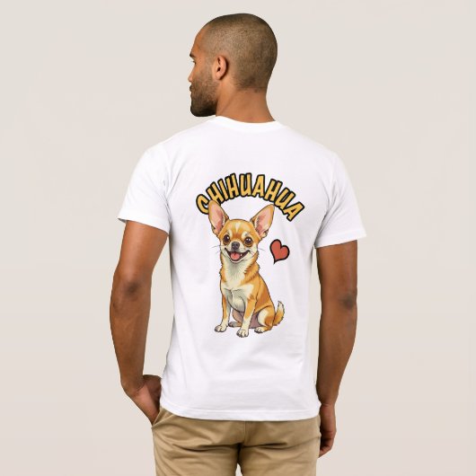 The Mighty Micro Dog Portrait - Chihuahua Tシャツ (裏面フル)