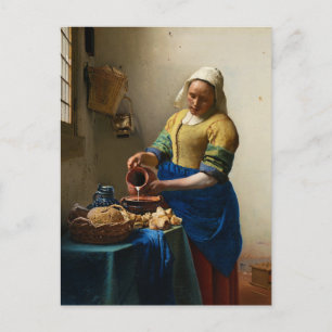 The Milkmaid by Johannes Vermeer シーズンポストカード