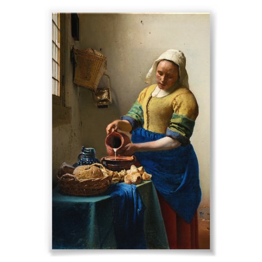 The Milkmaid by Johannes Vermeer フォトプリント (正面)