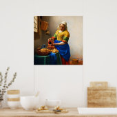 The Milkmaid by Johannes Vermeer ポスター (キッチン)