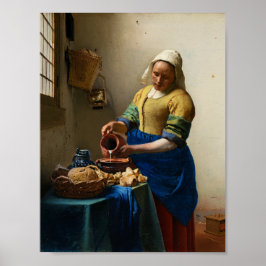 The Milkmaid by Johannes Vermeer ポスター
