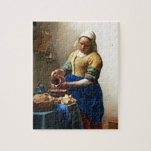 The Milkmaid, Custom gifts. Painting by Vermeer ジグソーパズル (縦)