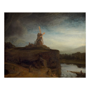 The Mill, 1645-48 (キャンバス上の油) ポスター