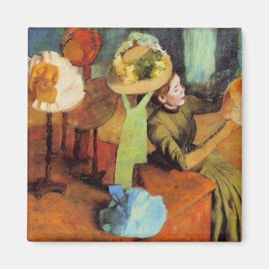 The Millinery Shop by Edgar Degas マグネット (正面)