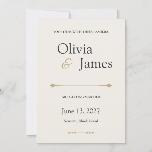 The Minimal Luxury Wedding Suite 招待状 (正面)