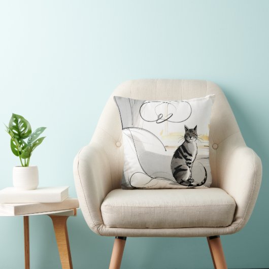 The Minimalist Cat Contemporary Trendy Modern クッション (椅子)