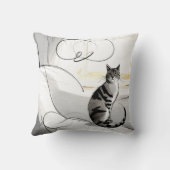 The Minimalist Cat Contemporary Trendy Modern クッション (裏面)