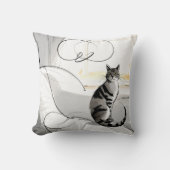 The Minimalist Cat Contemporary Trendy Modern クッション (正面)
