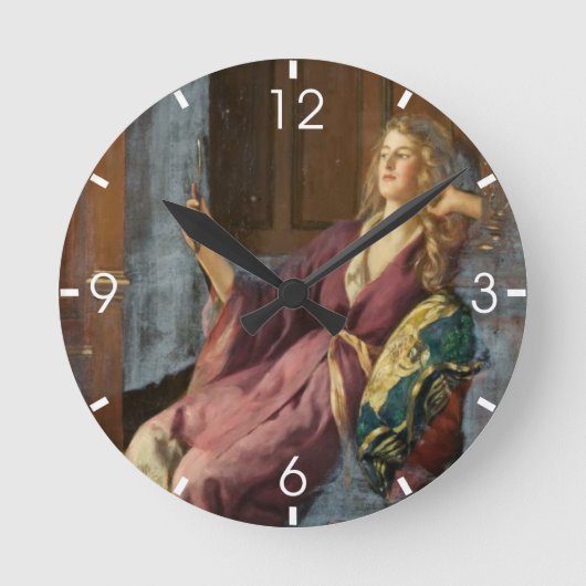 The Minx (by John Collier) ラウンド壁時計 (正面)