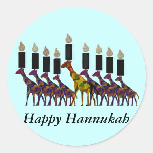 The Miracle of Hannukah Stickers ラウンドシール (正面)