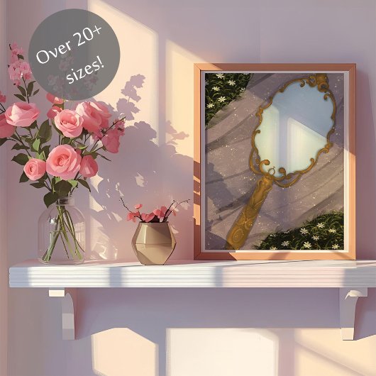 The Mirror I - A Golden Mirror on the Grass ポスター