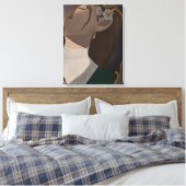 The Mirror III - A Girl Half Hidden キャンバスプリント (インサイチュ (寝室))