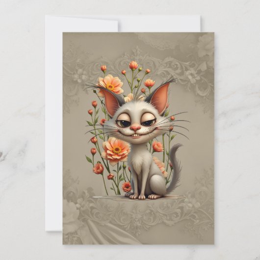 The mischievous cat  招待状 (裏面)