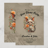 The mischievous cat  招待状 (正面/裏面)