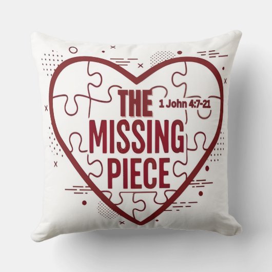 The Missing Piece – Faith Heart Design クッション (裏面)