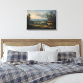 The Mist over the Morning Vineyard キャンバスプリント (インサイチュ (寝室))