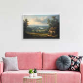 The Mist over the Morning Vineyard キャンバスプリント (インサイチュ (リビング))