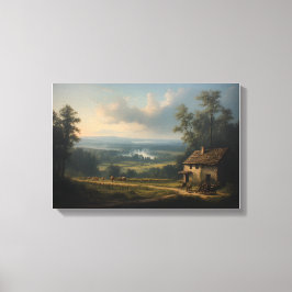 The Mist over the Morning Vineyard キャンバスプリント