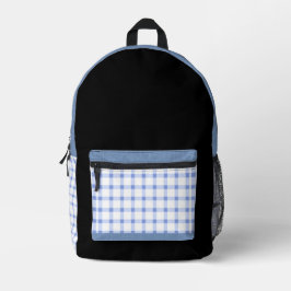 The Modern Classic — Blue & White Gingham プリントバックパック
