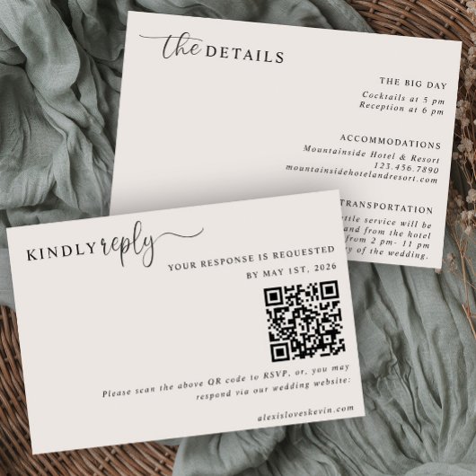 The Modern Neutral Arch Wedding Invitation 招待状