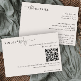 The Modern Neutral RSVP and Details Card 招待状