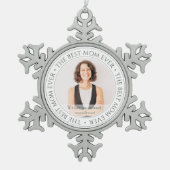 The Mom Ever最高ののモダンクラシック写真 スノーフレークピューターオーナメント (正面)