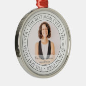 The Mom Ever最高ののモダンクラシック写真 メタルオーナメント (右)