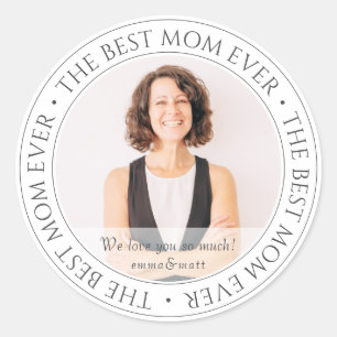 The Mom Ever最高ののモダンクラシック写真 ラウンドシール