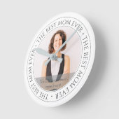 The Mom Ever最高ののモダンクラシック写真 ラウンド壁時計 (傾斜)
