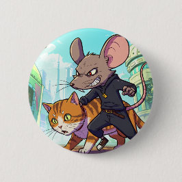 The moment the mouse beats the cat 缶バッジ