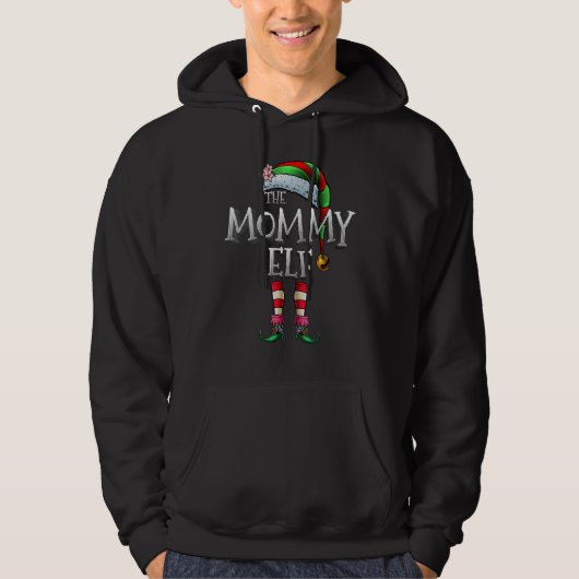 The Mommy Elf Shirt Matching Family Funny Christma パーカ (正面)