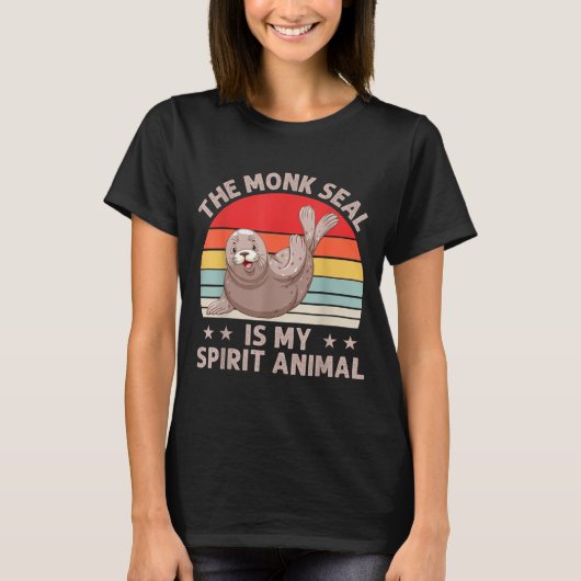 The Monk Seal Is My Srit Animal Caribbean Monk Sea Tシャツ (正面)