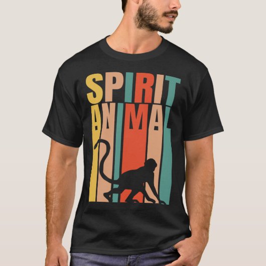 The Monkey Is My Spirit Animal  Retro Tシャツ (正面)