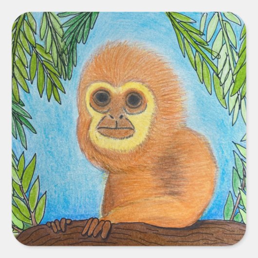 "The Monkey" Sticker スクエアシール (正面)