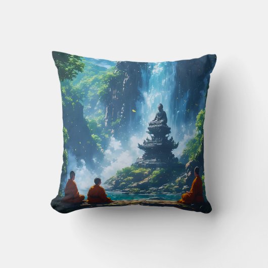 The Monks' Tranquil Ascent クッション (正面)