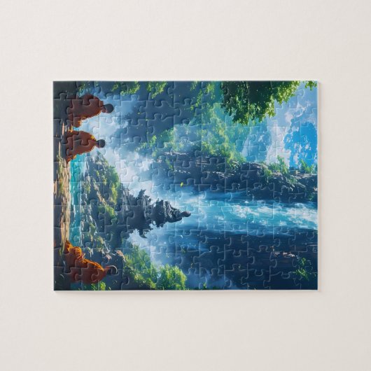 The Monks' Tranquil Ascent ジグソーパズル (横)