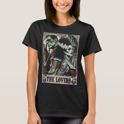 The Monster Frankenstein And Bride The Lovers Taro Tシャツ (正面)