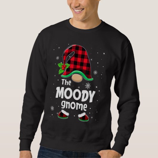 The Moody Gnome Buffalo Plaid Christmas Matching F スウェットシャツ (正面)