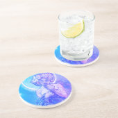"The Moon" by Mucha, Violet Sandstone Coaster コースター (側面)