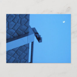 The moon hangs above the breakwater.  ポストカード