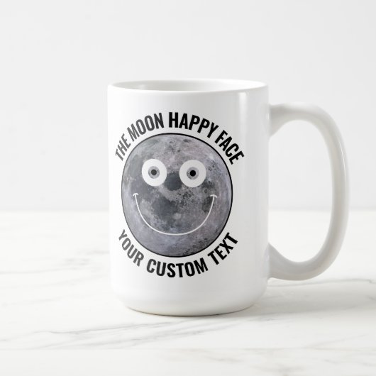 The Moon Happy Face Personalized Custom Large Mug コーヒーマグカップ (右)