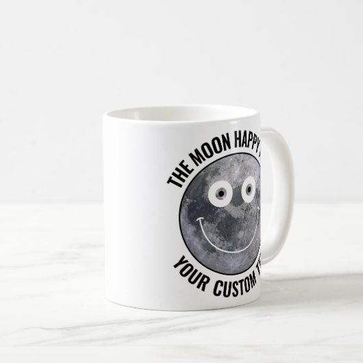 The Moon Happy Face Personalized Custom Mug コーヒーマグカップ (正面右)