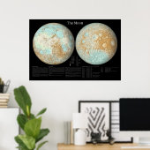The Moon in an artistic presentation Poster ポスター (ホームオフィス)