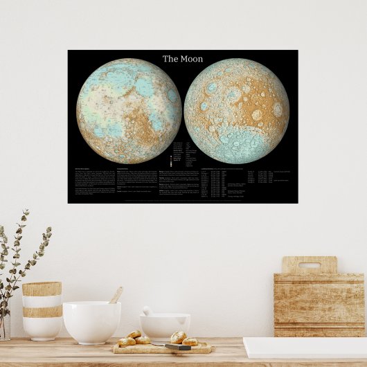 The Moon in an artistic presentation Poster ポスター (キッチン)