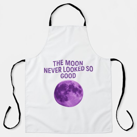 The Moon Never Looked So Good Black Text Apron エプロン (正面)