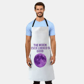 The Moon Never Looked So Good Black Text Apron エプロン (着用した状態)
