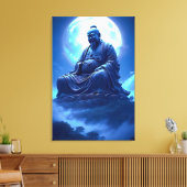 The Moon’s Blessing Over the Celestial Statue キャンバスプリント (インサイチュ (リビング))