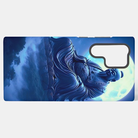 The Moon’s Blessing Over the Celestial Statue Samsung Galaxyケース (裏面横)